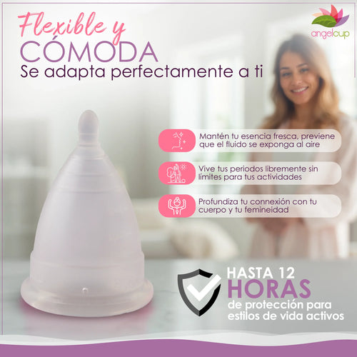 Kit Copa Cristal y Vaso Esterilizador Angelcup – detalle del producto, imagen 2