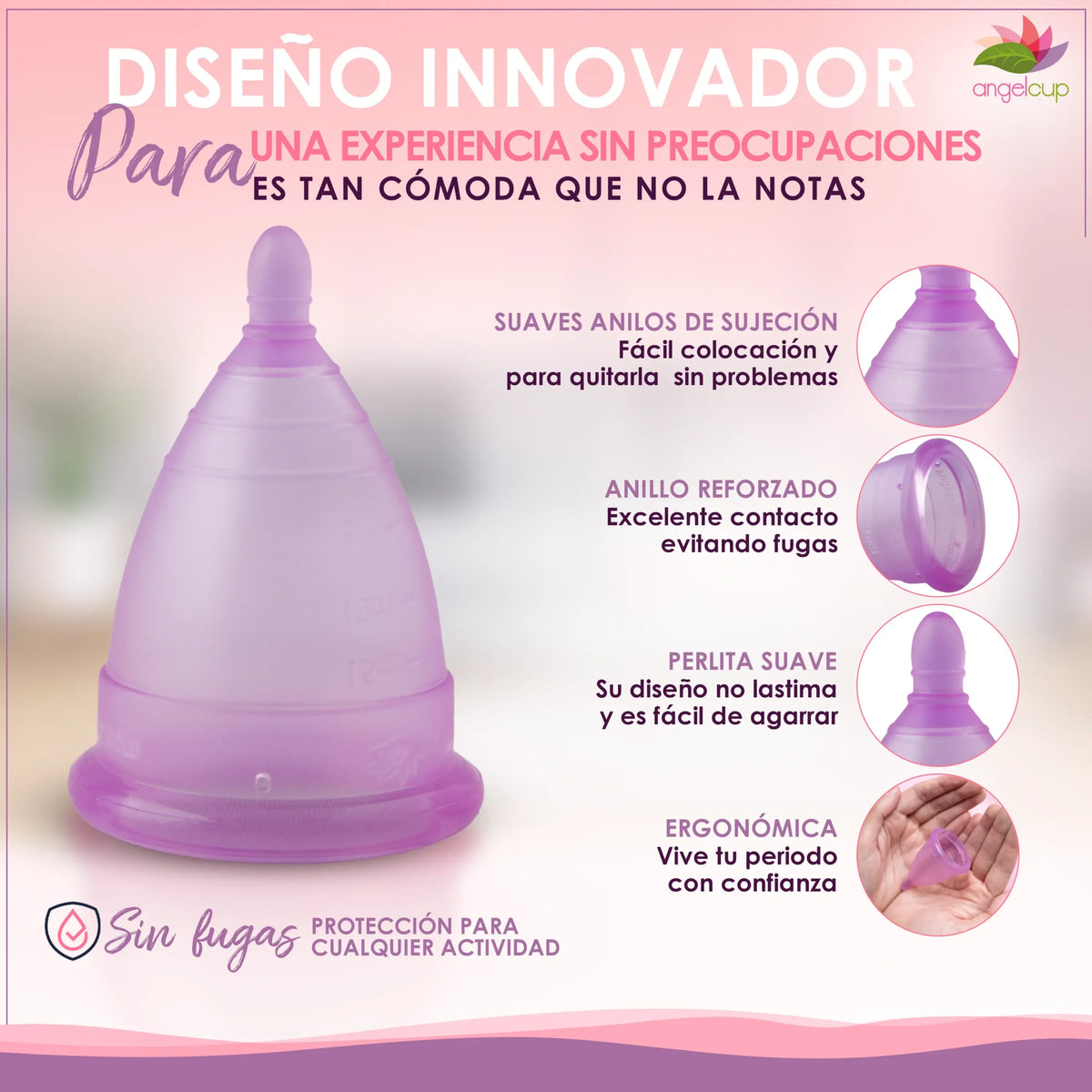 Copas Menstruales Angelcup Lila