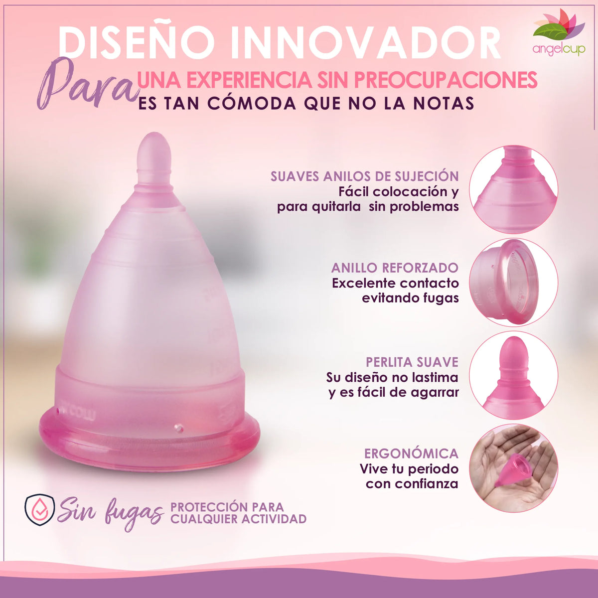 Copas Menstruales Angelcup Rosa