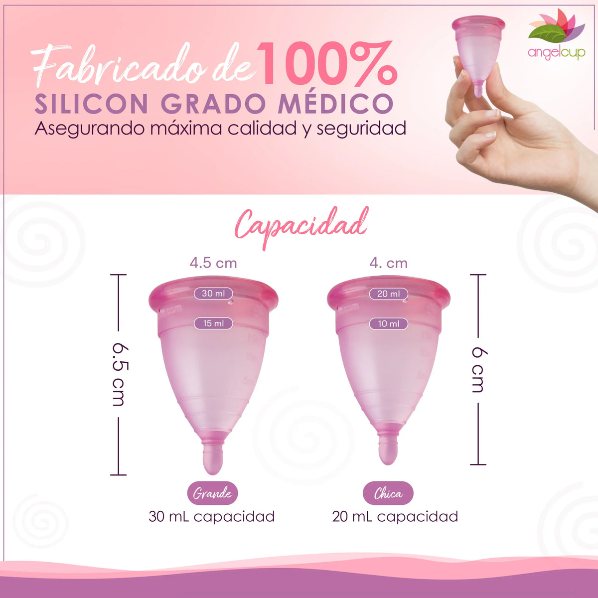 Copas Menstruales Angelcup Rosa