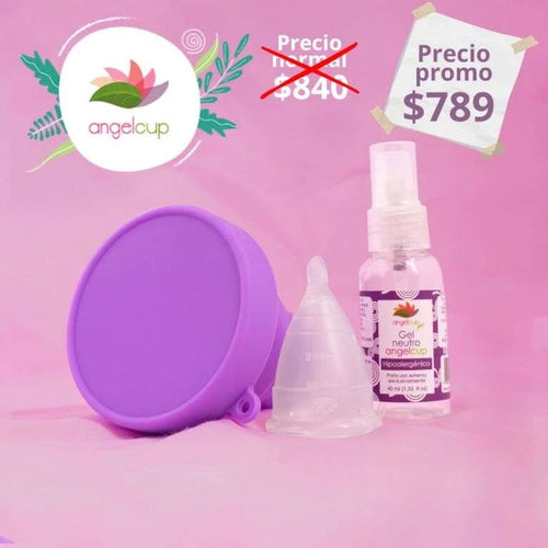 Kit Copa Cristal, Vaso Esterilizador y Gel Angelcup – foto principal